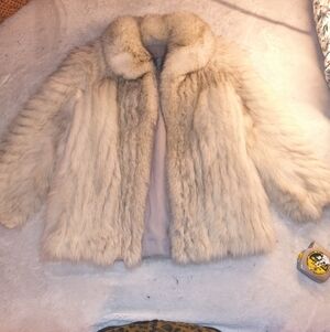Saga furs Feathered Silver Fox Fur Short Coat Vintage